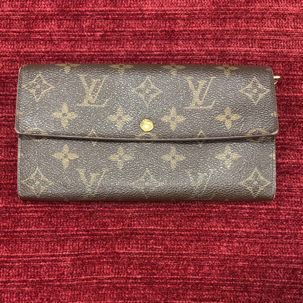 Louis Vuitton Monogram Flap Continental Wallet in Brown and Gold